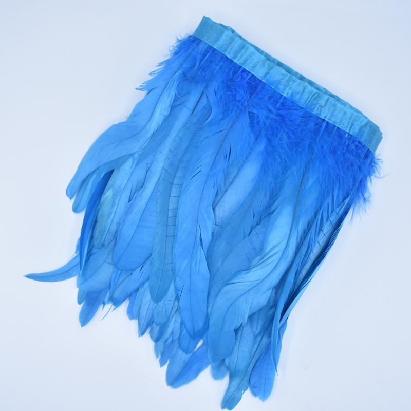 2Meters Colored Rooster Tail Feather Trim Ribbon Tape Black Pheasant Feathers for Crafts Carnival Party Decoration Decorative