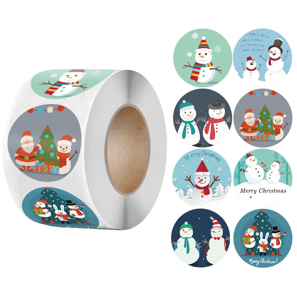 100-500Pcs Merry Christmas Stickers Festival Gift Packaging Seal Labels for New year decor, Greeting cards, Candy bags Stickers