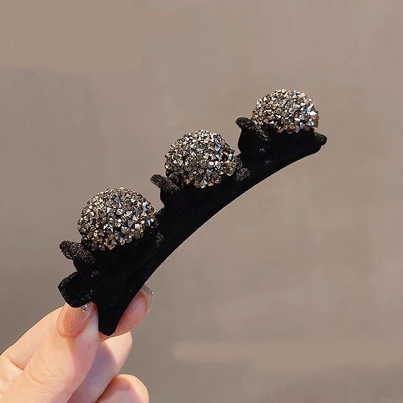 

Braided Flocking Hairpin Hair Hoop Broken Hair Clip Women Fixed Headband Lazy Hair Accessories as the picture