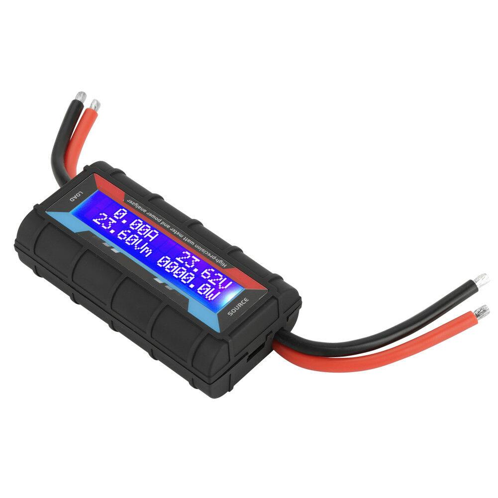 130AMP Watt Meter Solar Wind Power Analyzer LCD Electricity Monitor Volt Tester(Black)