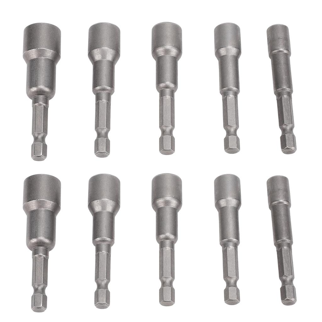 2 Set Magnetic Hex Socket Set 1/4in Shank 65mm Screw Nut Driver Setter Drill Bit 1/4in 5/16in 3/8in