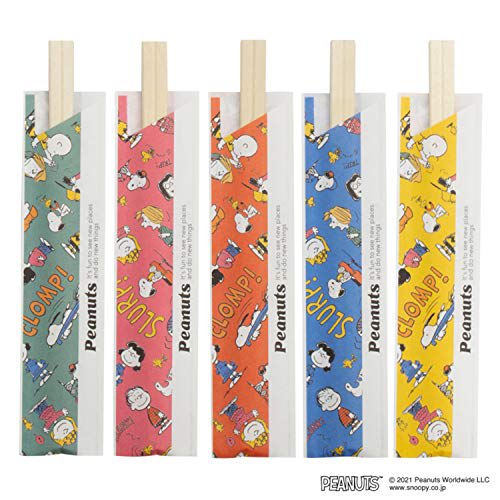 Sunnap Snoopy Retro-Muster Essstäbchen, 18cm, 10 Paare, 5 verschiedene Designs, Hergestellt in Japan