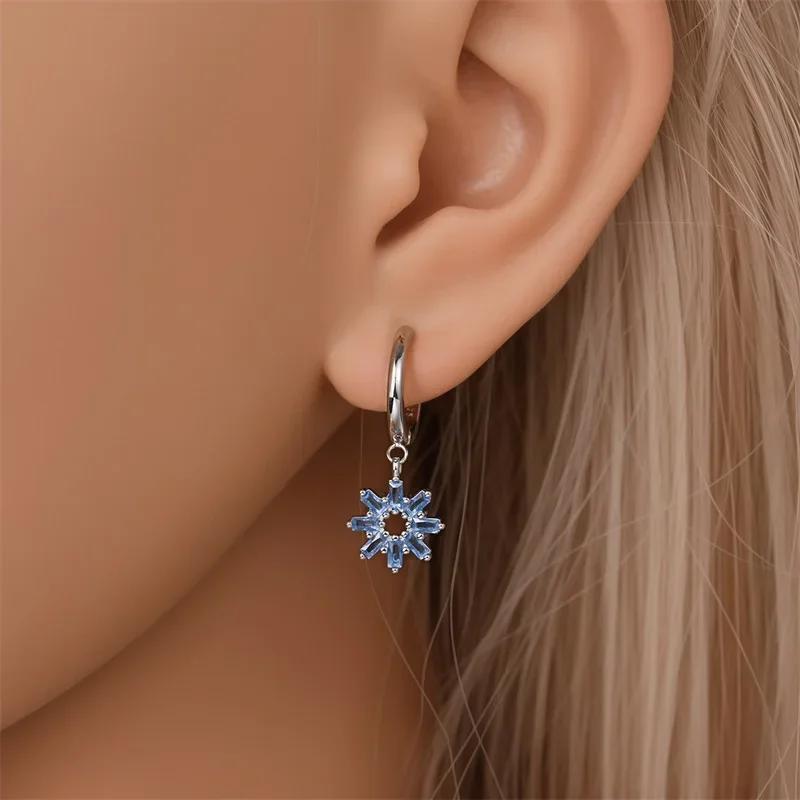 Original 925 Silver Simple Starry Moon Night Zircon Earrings for Women Trending Fashion Jewelry Birthday Gift New In