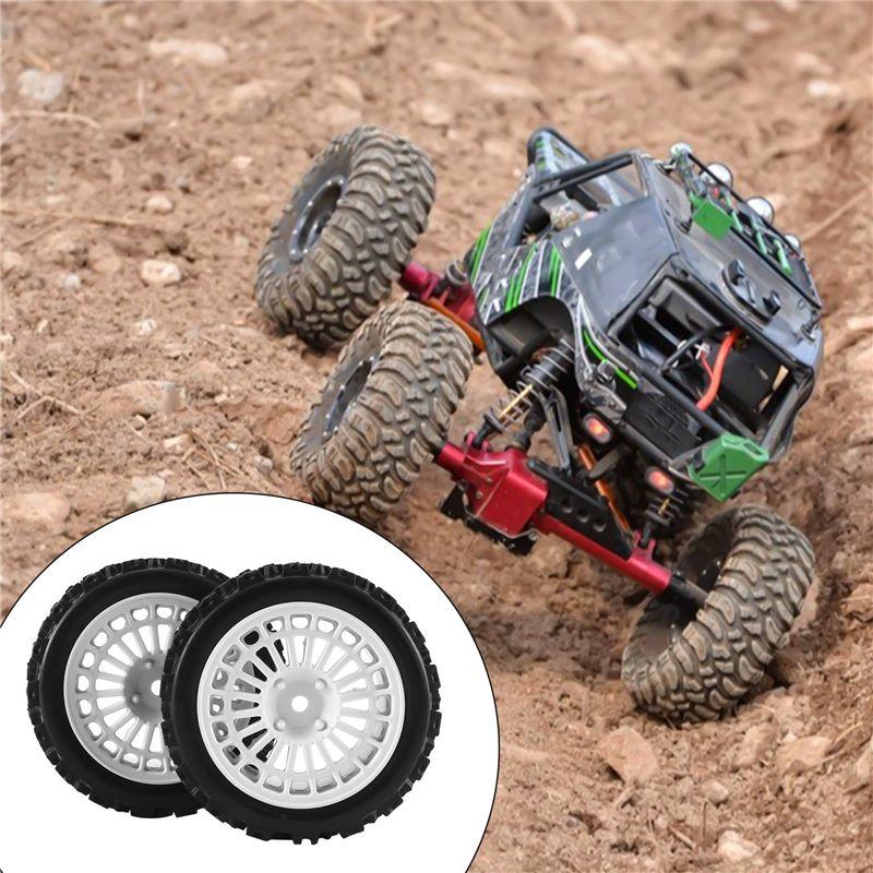 A71Z 4Pcs Rubber Tire Wheel Tyre For Tamiya XV01 TA06 TT01 TT01E TT02 TT02B PTG-2 1/10 RC Car Upgrades Parts Accessories