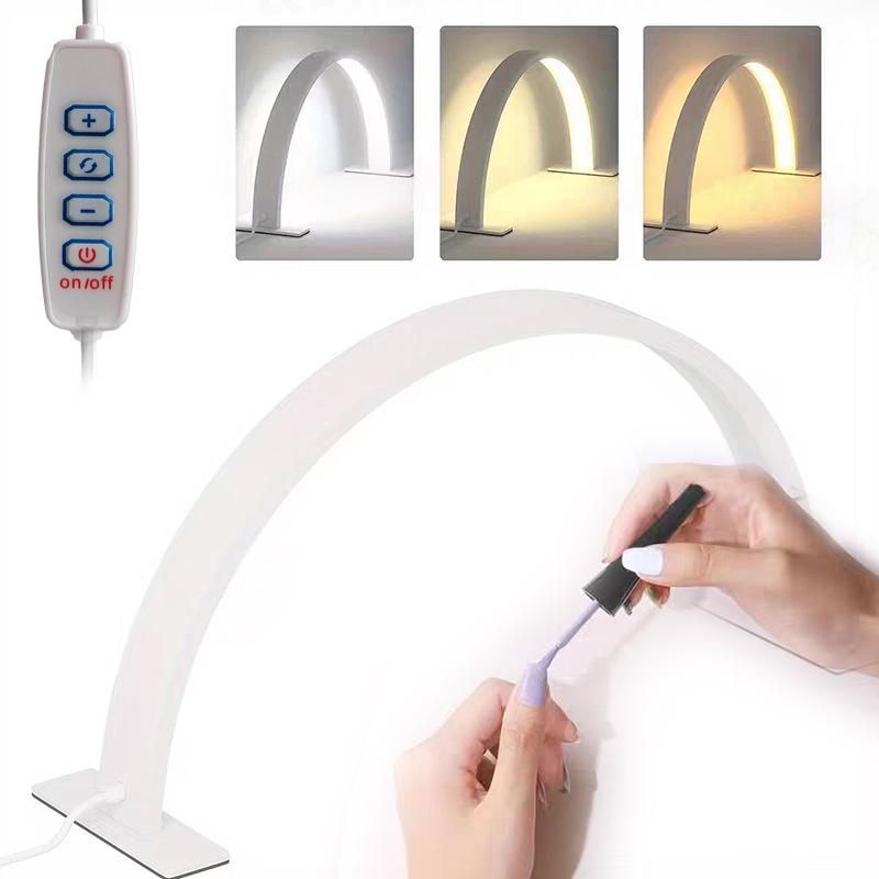 Creative Half-Moon LED Desk Lamp for Beauty Salons and Nail Art