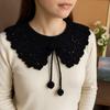 Detachable Hollow Out Crochet Shawl Round Neck Blouse Shoulders Fake Collar Knitted Scarves  Spring