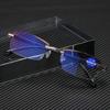 Anti Blue Light Reading Glasses Rimless Women Square Presbyopic Eyeglasses Diopters 0 To +4 0 Frameless