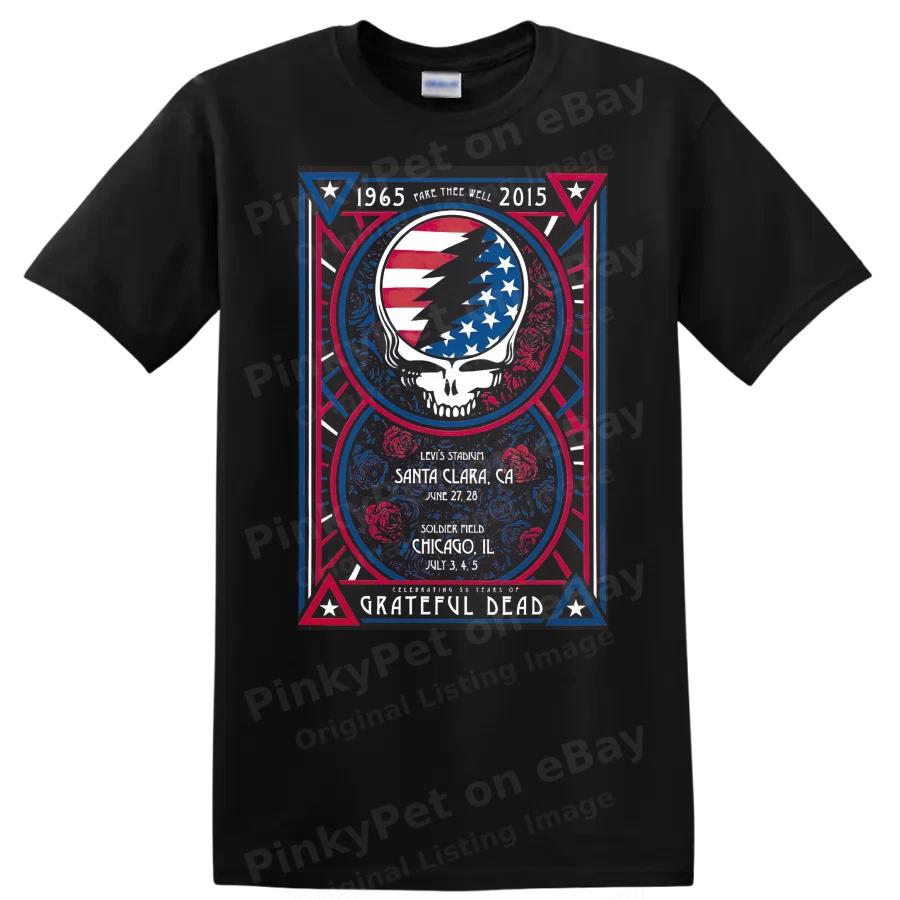 Grateful Dead Tribute T Shirt Music Festival Art Design Tee 1965 2015