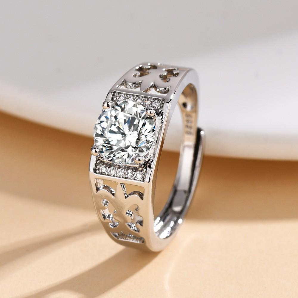 TikTok Influencer Inspired Moissanite Six-Prong Wedding Ring for Women - One Carat Jewelry