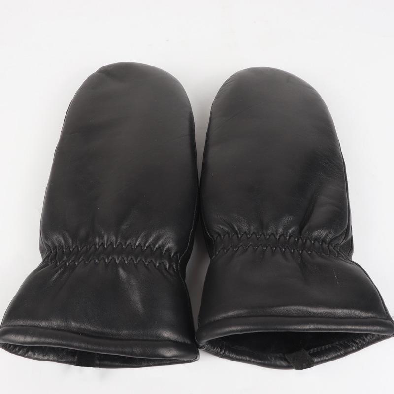 

Мужские перчатки из натуральной кожи с подкладкой из овчины - Толстый, ветрозащитный зимний дизайн Large чёрный