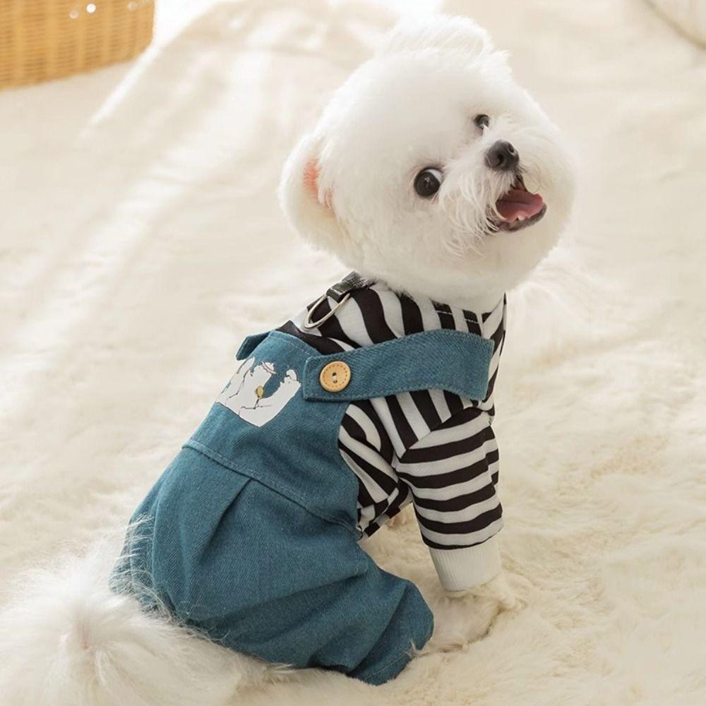 Cartoon Pet Strap Pants Cute Puppy Outfit Pet Apparel Dog Sweatshirt  Pet Supplies
