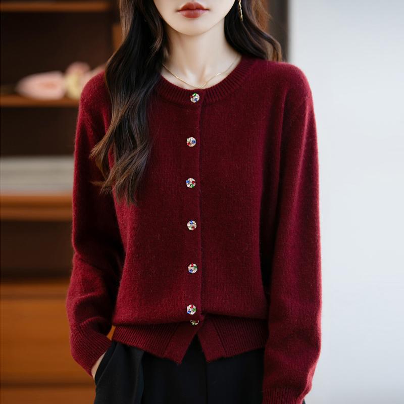 

Qinghe Cashmere Women s 30% Cashmere Cardigan - Soft & Warm Wool Blend Sweater L