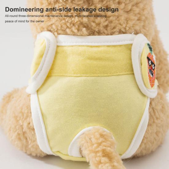Pet Sanitary Panties Fruit Flower Embroidery Pattern Leakproof Breathable Pet Dog Diapers Pants Dog Accessories