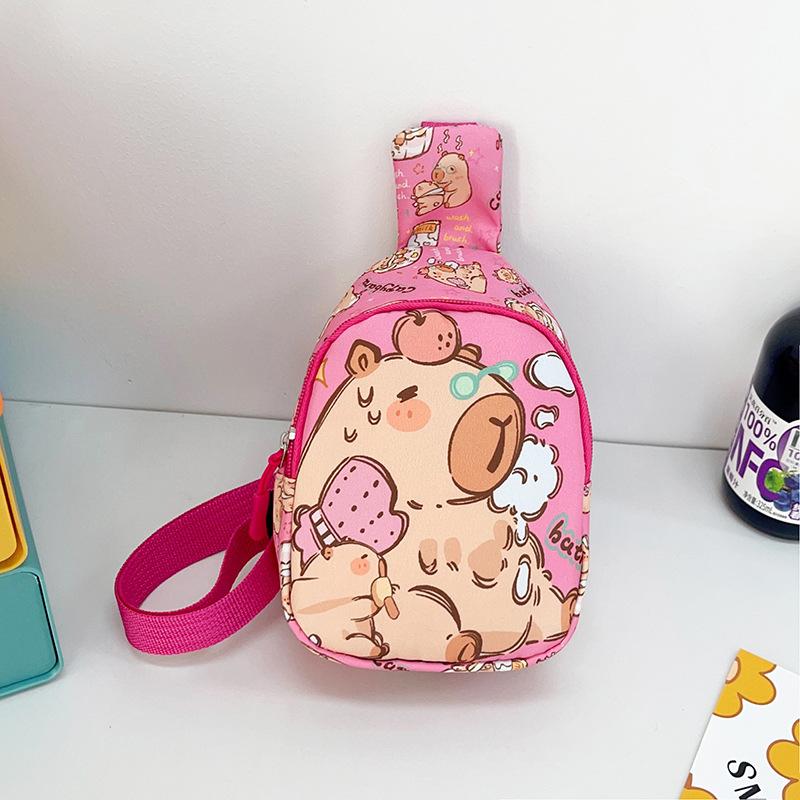 2025 Winter New Children's Bag Cartoon Pattern One Shoulder Crossbody Breast Bag Fashion Baby Play Storage Bag