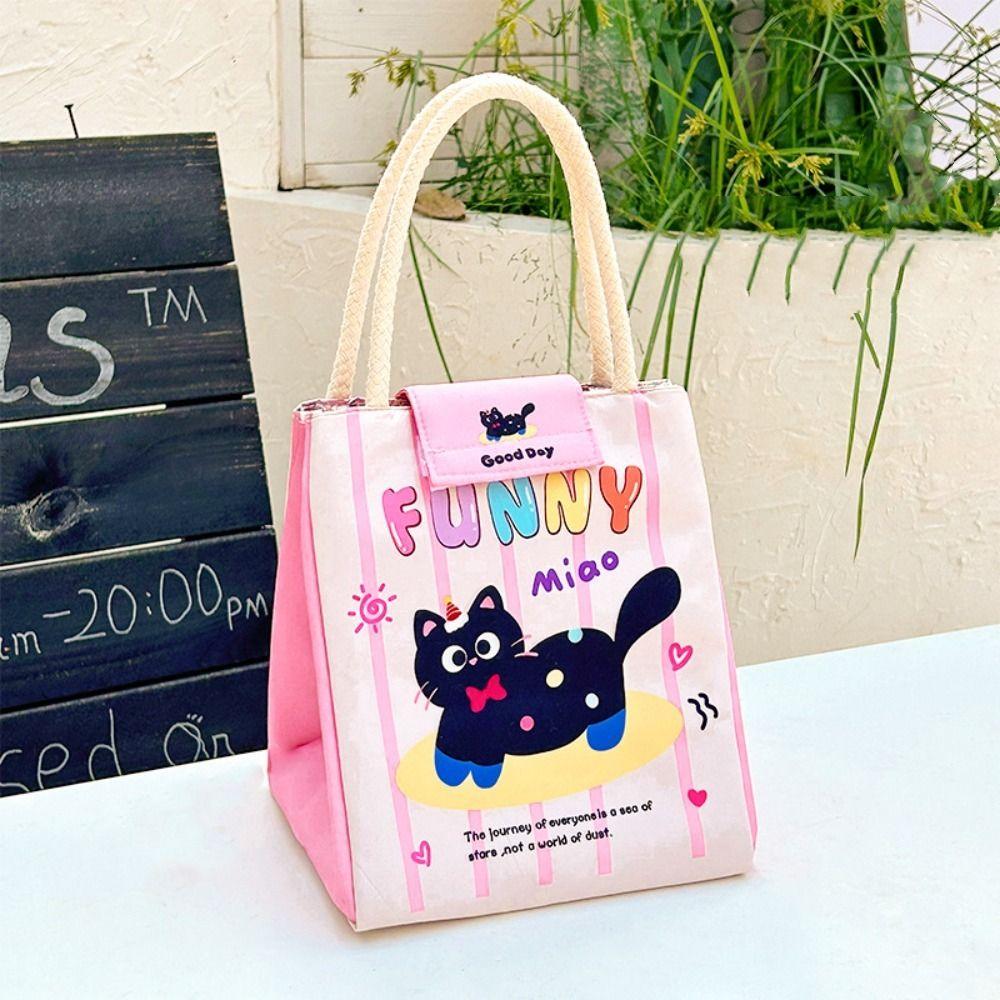 Cartoon Thermal Lunch Bag Animal Pattern Picnic Handbag Portable Cooler Lunch Bag  Travel