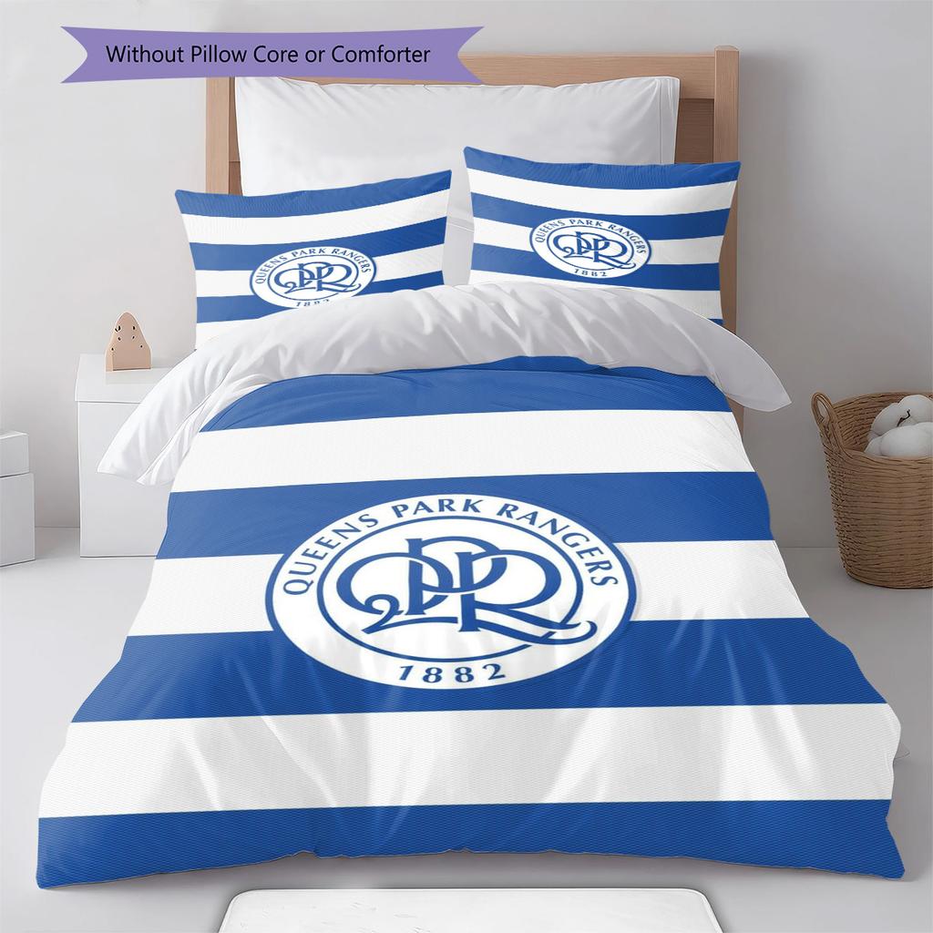 Set Biancheria da Letto con Fantasia Queens Park Rangers fc Copripiumino Federa Decorazione per la Casa Regalo (1 * copripiumino + 2 * federa, senza nucleo)