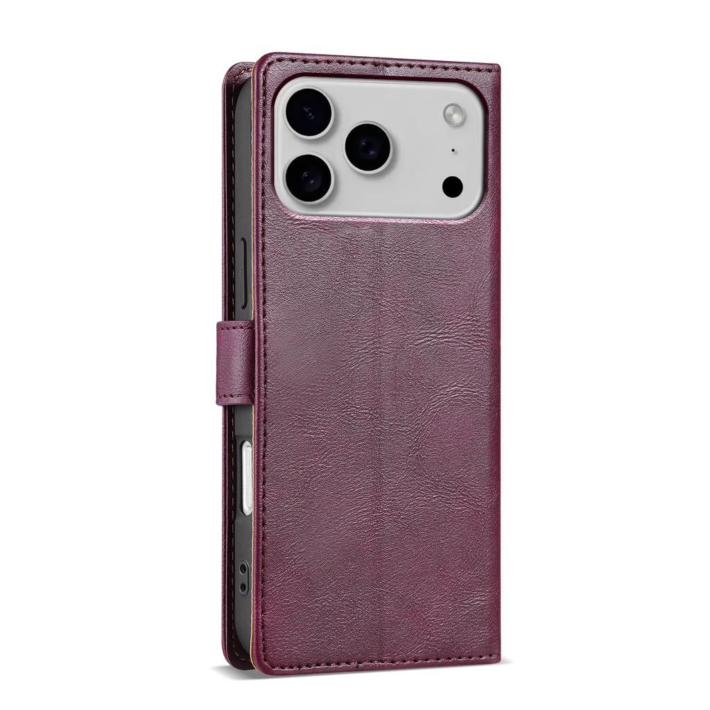 For iPhone 17 Pro Stand Case PU Leather Wallet Phone Cover