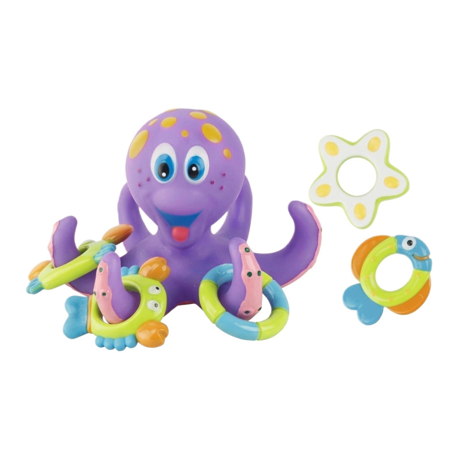 

Octopus Bath Toy Set for Toddlers with Floating Rings and Animal Shapes Soft Material Safe for Water Play and Early Development One Size