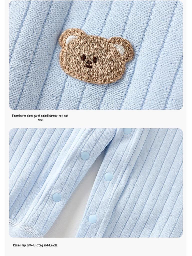 Newborn Cotton Long Sleeve Bodysuit Pajamas - Infant & Toddler Jumpsuit for Boys & Girls