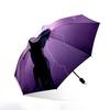 Automatic Opening/Closing Umbrella with Lightning Horse Design - Purple Lightning & Gothic Black Windproof 8-Rib Sturdy Frame,