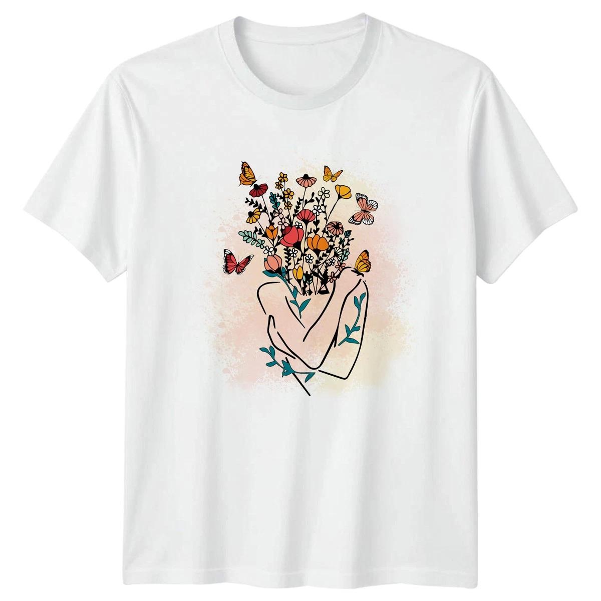 Self Love Floral Bloom Art Womens T-Shirt Self Care Mental Health Birthday XXXL