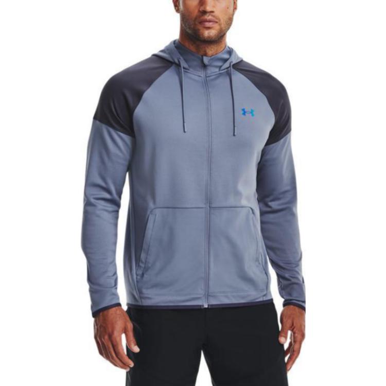 Under Armour Rush All Purpose Fz Solid Logo Print Sports Casual Hooded Jacket Men Jacket Purple 1373719-767