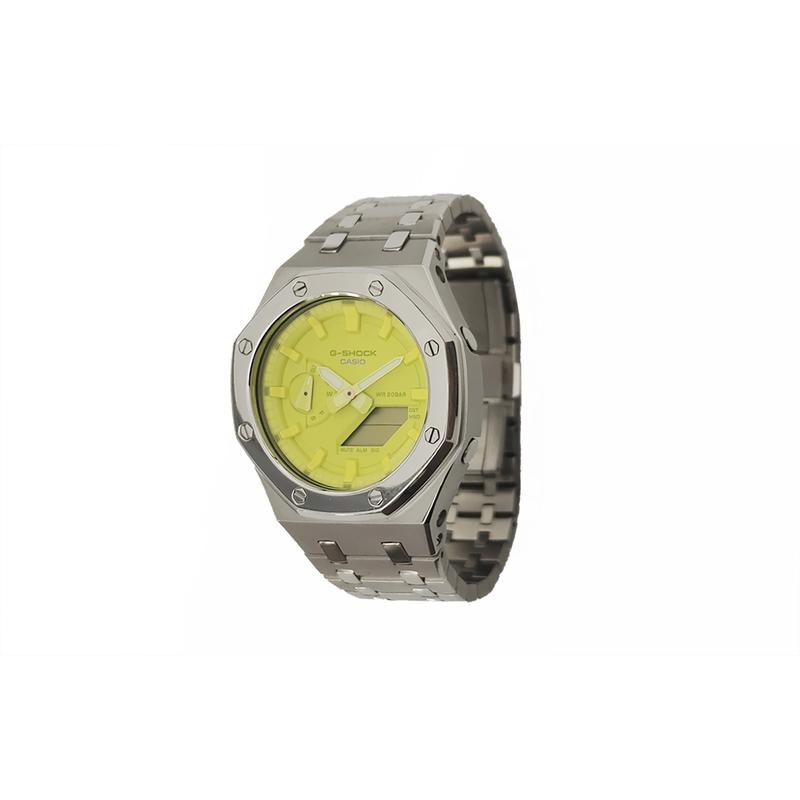 Casio Customized Watch Modified Series Farmhouse Oak Silver Fashion Trend Waterproof 200 Meters GA-2100-9A9PR Modified- GA-2100-9A9PR