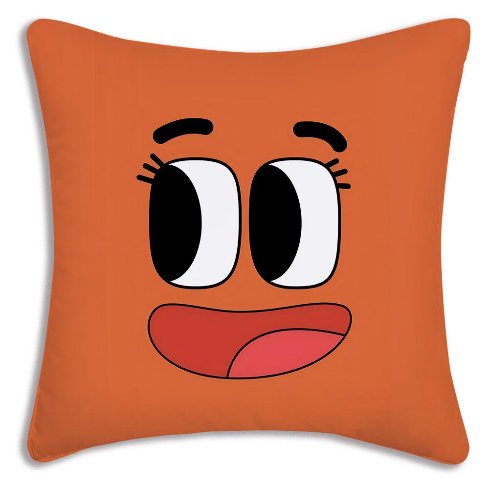 Animation Amazing World Gumball Pillow Covers Cartoon Sofa Decorative Home Double-Sided Printing Short Plush Cute Cushion Cover