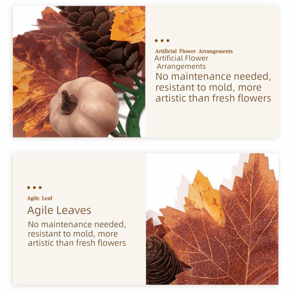 Foam Berries Artificial Maple Leaves Garland Sunflowers Maple Candle Holder Halloween Decor