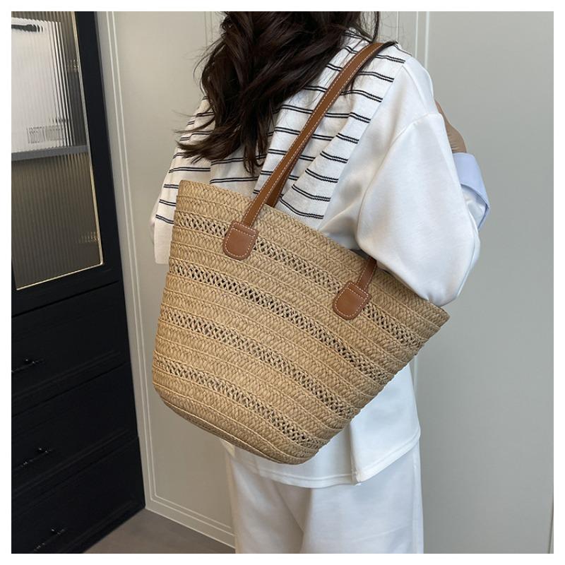New shoulder woven bag women's commuter tote bag large-capacity vacation beach bag women's bag
