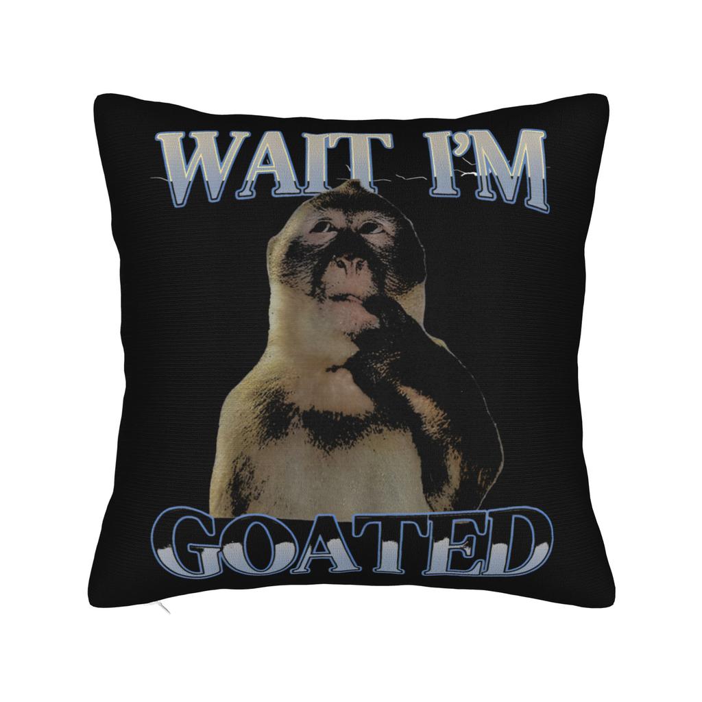 Federa per Cuscino Meme Scimmia Pensierosa Morbido Poliestere Copricuscino Copertina Cuscino Regalo per la Casa con Cerniera 18''
