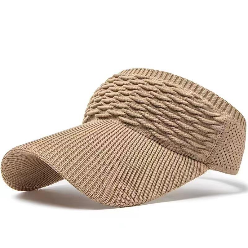 Korean Style Knit Duckbill Cap: Fish Scale Topless Summer Sun Hat for Outdoor Sports
