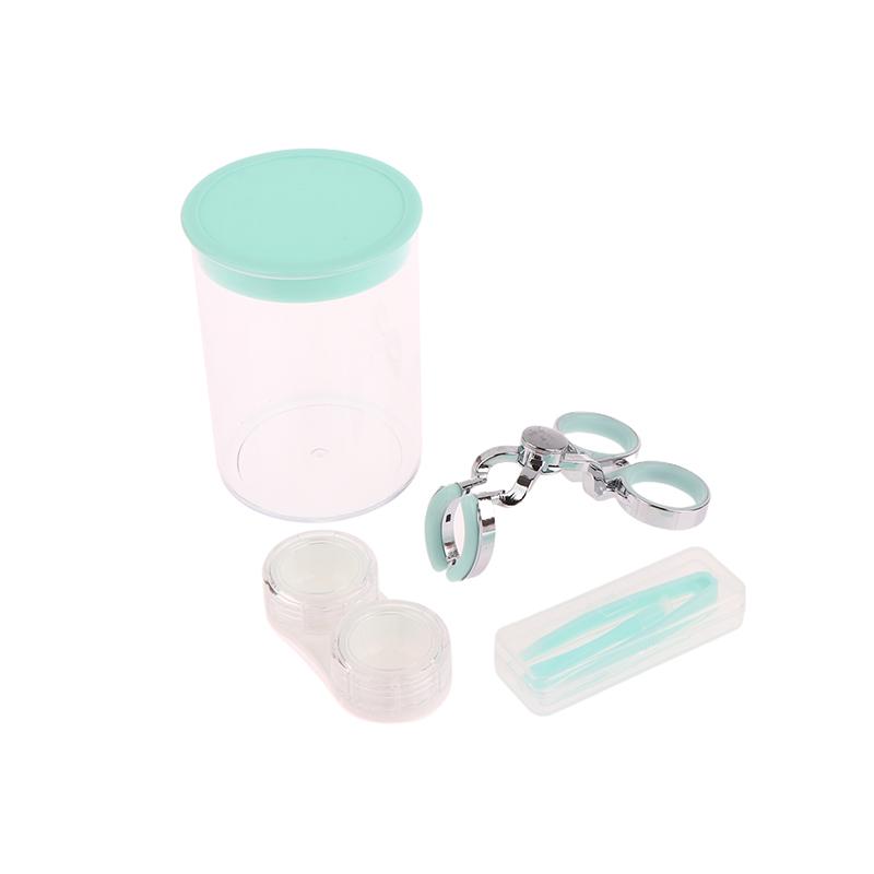 6Pcs/Set Contact Lens Wearing Tool Kit Tweezers Suction Stick Lenses Storage Soaking Box Integrated Clamp And Bucket