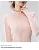 Full-Zip Yoga Suit with Pockets: Slimming Long Sleeve Top for Running & Fitness