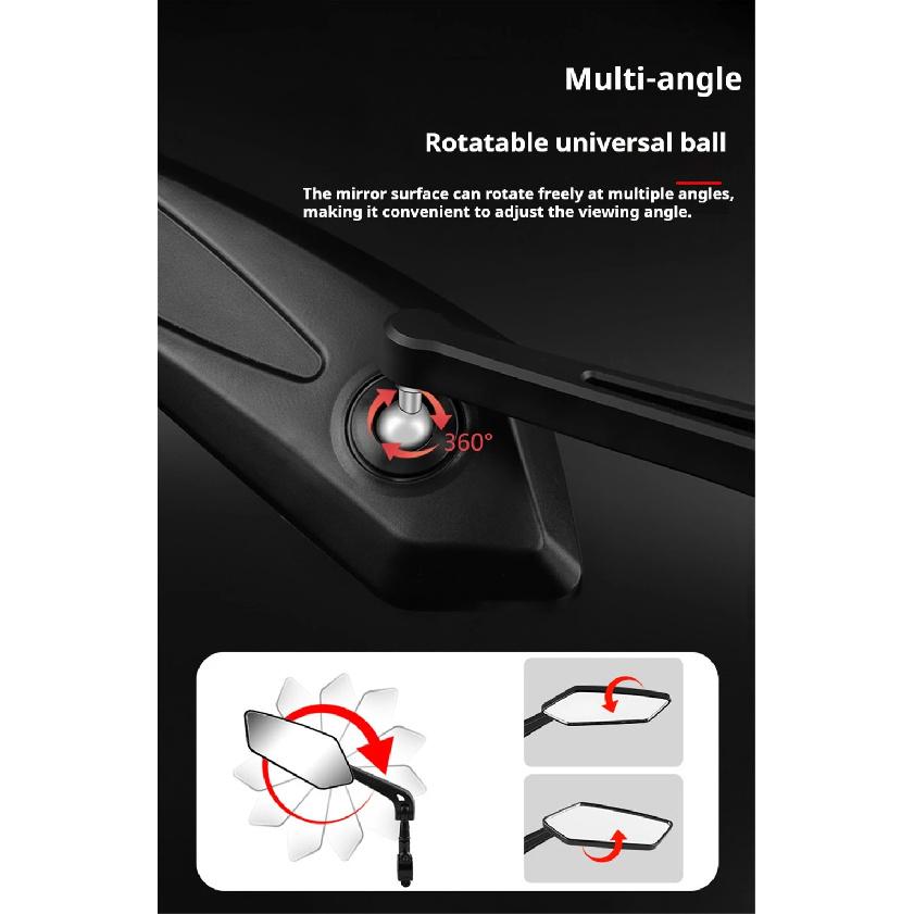 2PCS 360 Rotating Bicycle Mirror Wide Range Adjustable for Bicycle Electric Reflec Reflector Retrovisor Moto For Bycicle