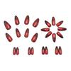 Christmas Almond-shaped Red And Black Gradient Snowflake Fake Nails Wearable Nail Patches 24 Pieces