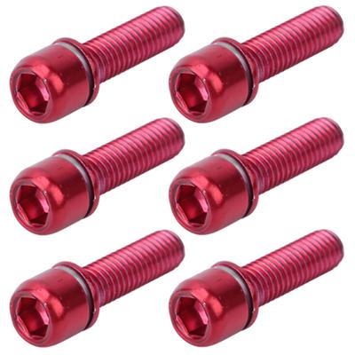 Šroub M5x18mm pro představec jízdního kola s podložkou, ocelové díly pro řízení jízdního kola, červená