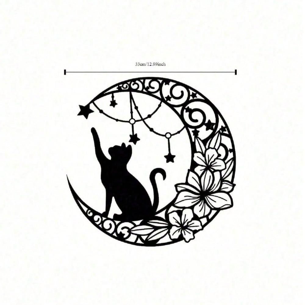 Gothic Black Cat Metal Wall Sculpture Spooky Halloween Indoor Outdoor Decor Gothic Home Garden Art Witchy Decor Unique Gift