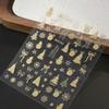 1Sheet Gold 3D Christmas Nail Foil Stickers Sparkling Snowflake Christmas Tree Snow Globe Snowflake Nail Slider Nail Stickers