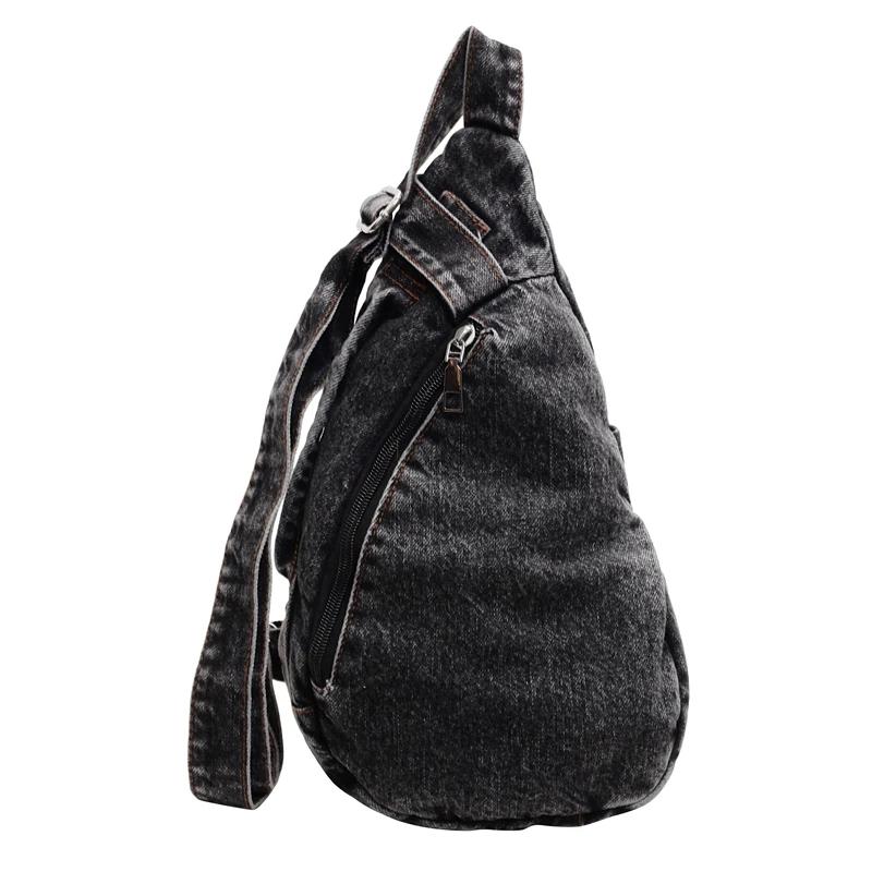 

Fashion Zipper Denim Solid neutral Chest Bags Youth Sewing Thread Versatile Waist Packs Hot Sale Casual Women s Shoulder Bags чёрный