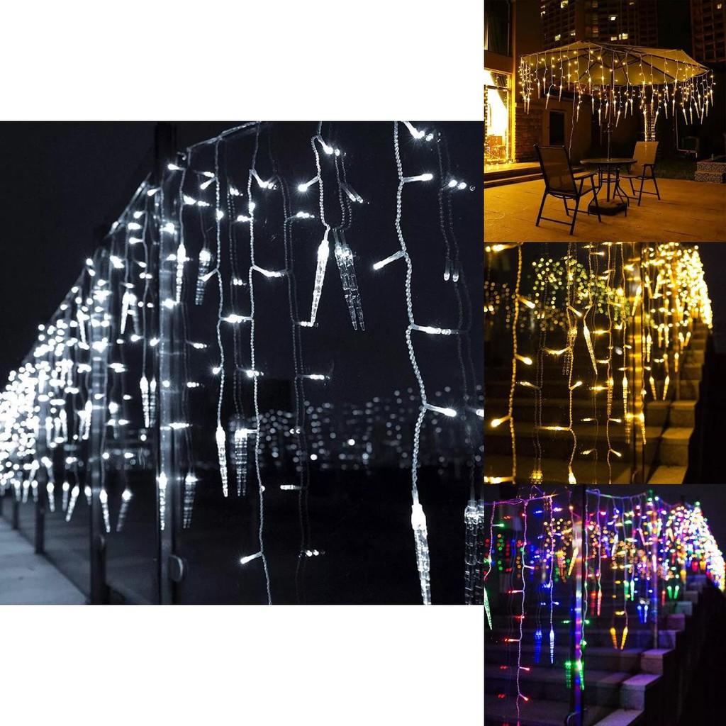 Beautiful Led Icicle String Lights For Holiday Decor Featuring Multiple Color Variations And 96 Led Bulbs