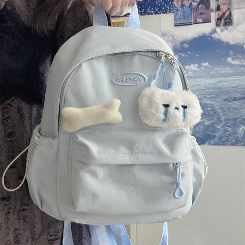 

School Bag Backpack Female Korean Version Girl Junior High School Girl Travel Versatile Lightweight Mini Backpack синій