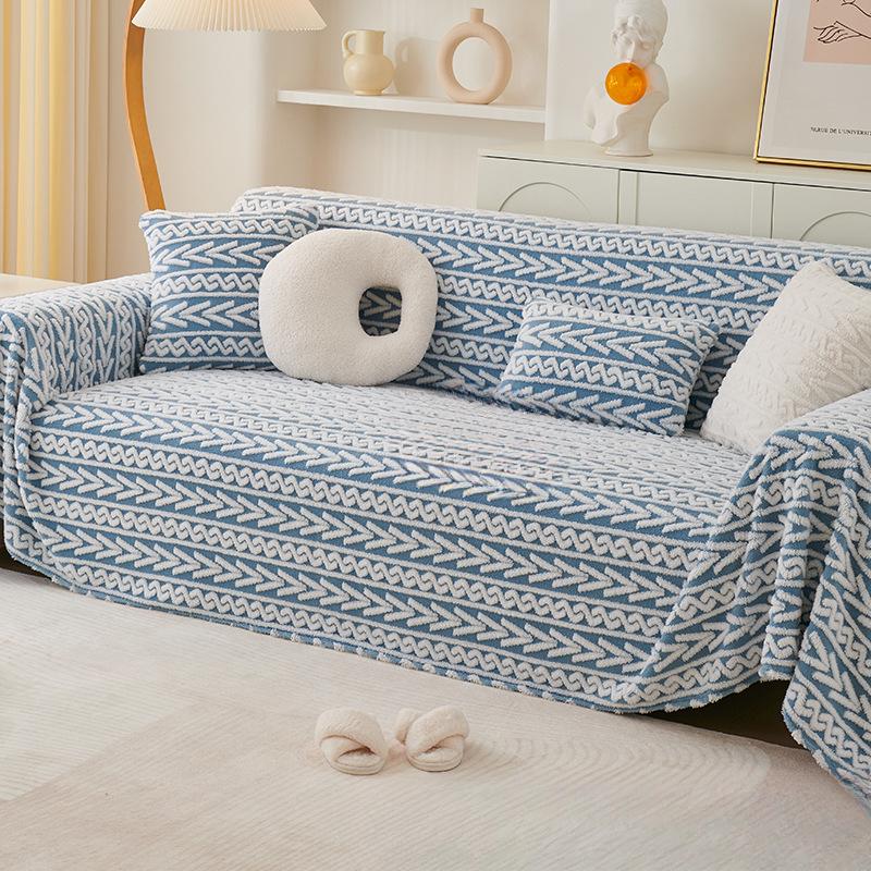 Ripebeskyttende Sofatrekk Stoff Ins Stil Sofahåndkle Vinter Plysj Sofatrekk Altomfattende Universalt Sofatrekk Fullt Dekket