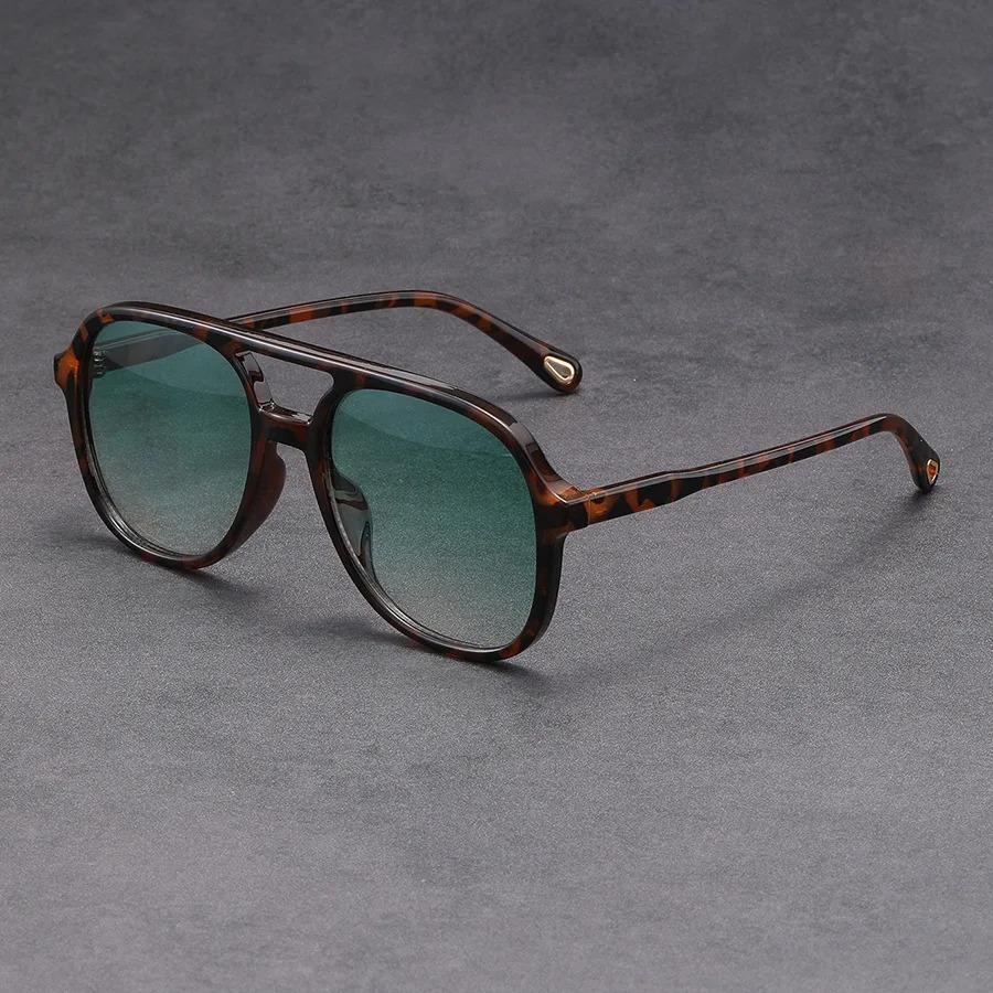 

New Fashion Double Beam Square Sunglasses Women Luxury Brand Designer Glasses Retro Rectangle Sun Glass Vintage Eyewear Female зелений