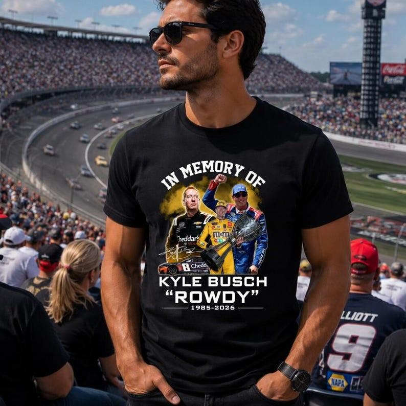 Kyle Busch Rip Rowdy T-Shirt Vintage Nascar Racing Fan Tee Graphic Mens S