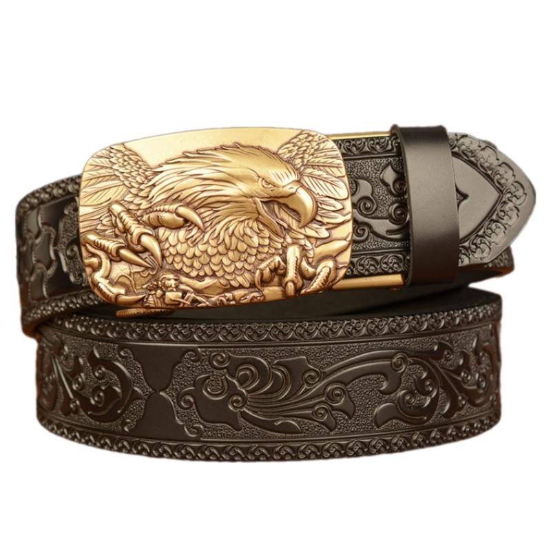 Unique Lanneret Print Waistband Leather Men Belt Fashionable Adjustment Waist Belt for Business Meetings