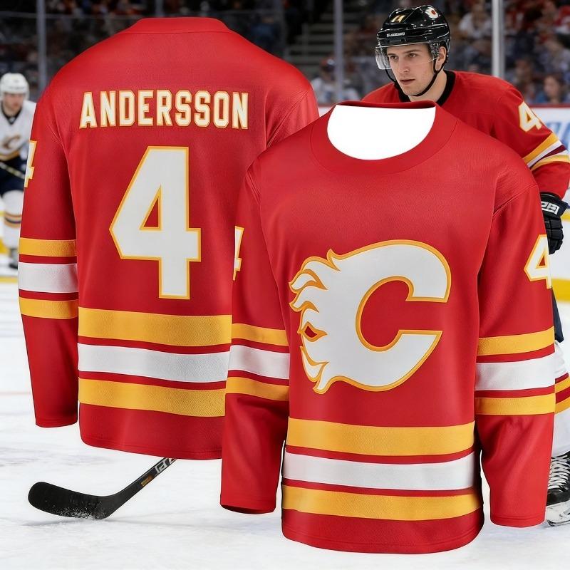 2026 Men's New Model Calgary Men's Ice Hockey Sport Shirt 3D Print Breakthrough Style Red Ball Game Long-Sleeved Shirt Kids