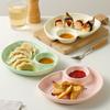 Solid Creamic Dumplings Plates Household 8.5 Inch Creative Kitchen Tableware with Sauce Dish Pigmented Craft Cream Wind Plate