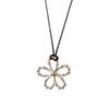 Silver Hollow Flower Pendant Necklace with Adjustable Leather Cord - 2025 Trendy Light Luxury Clavicle Chain