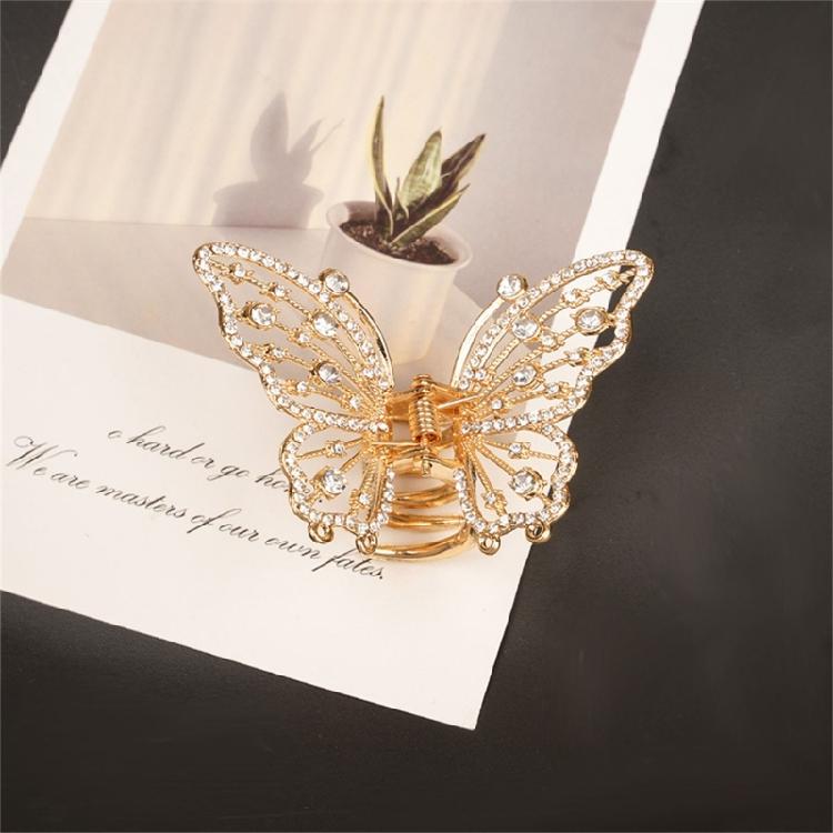 Pinza per Capelli alla Moda per Acconciature a Chignon, Treccine, Design Antiscivolo, Dettaglio Strass, Decorazione per Capelli, Accessorio per Capelli in Metallo